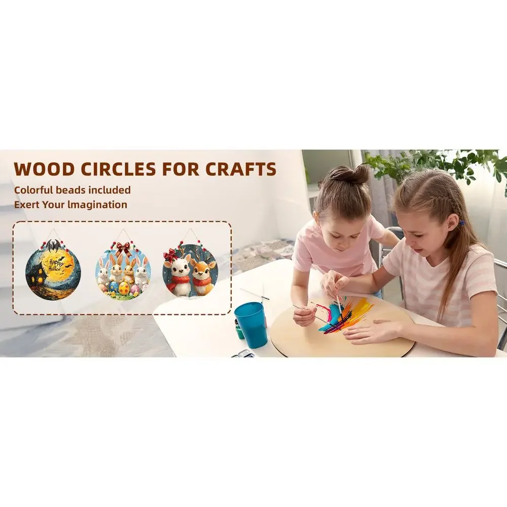 12 Pack 10 Inch Wood Circles for Crafts, 1/8